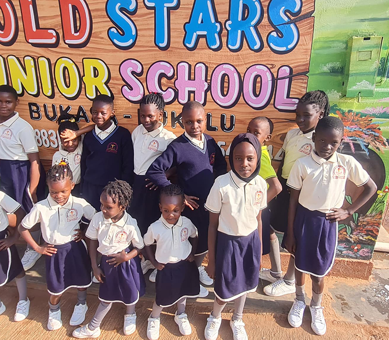 Students celebrating a special school event.